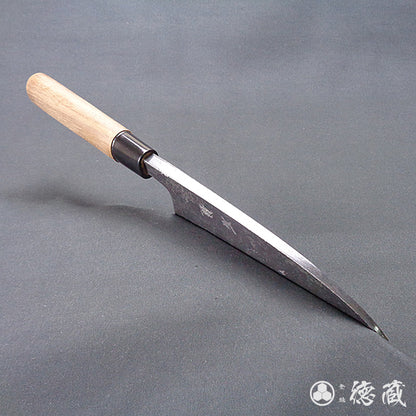 Blue-2  blackened finish  Thick Deba-knife  walnut handle