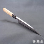 青二　黒打仕上　厚出刃包丁　胡桃柄