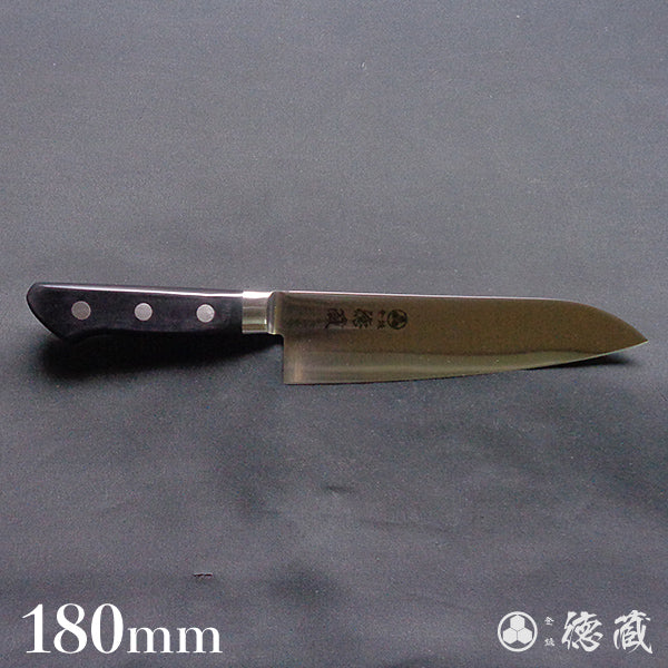 Stainless AUS8 Santoku Knife Black Handle