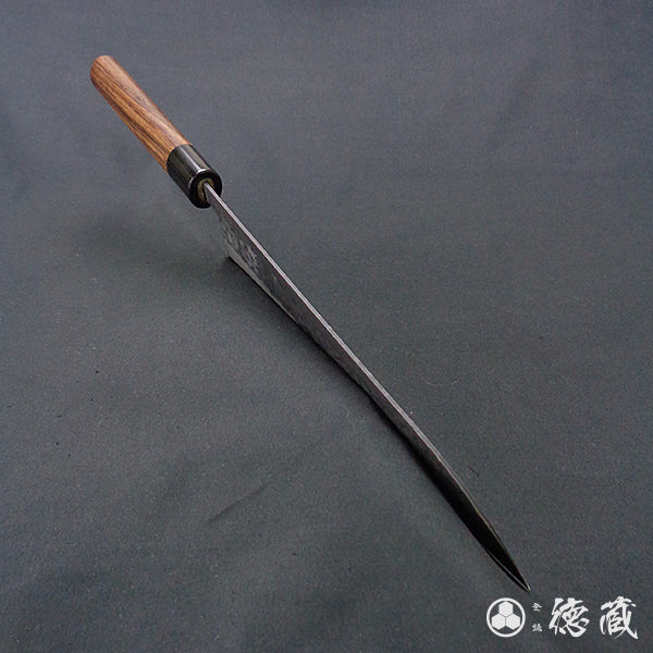 青S 黑色缎面槌面加工 牛刀 紫檀木手柄