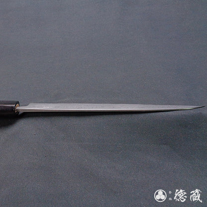 blue-2  Damascus carbon steel  polished finish  small yanagiba-knife  walnut handle