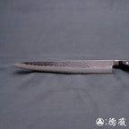 AUS8　槌目仕上　筋引包丁　黒ハンドル