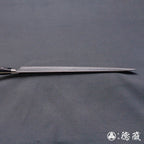 AUS8　槌目仕上　筋引包丁　黒ハンドル