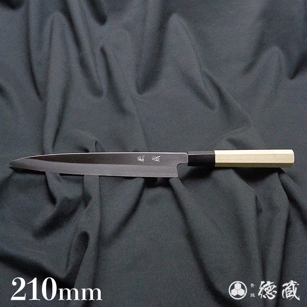 Carbon White Steel No. 2 Left Handed Yanagiba Knife Park Tree Octagonal Handle
