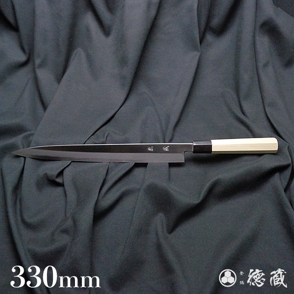 Carbon White Steel No. 2 Left Handed Yanagiba Knife Park Tree Octagonal Handle