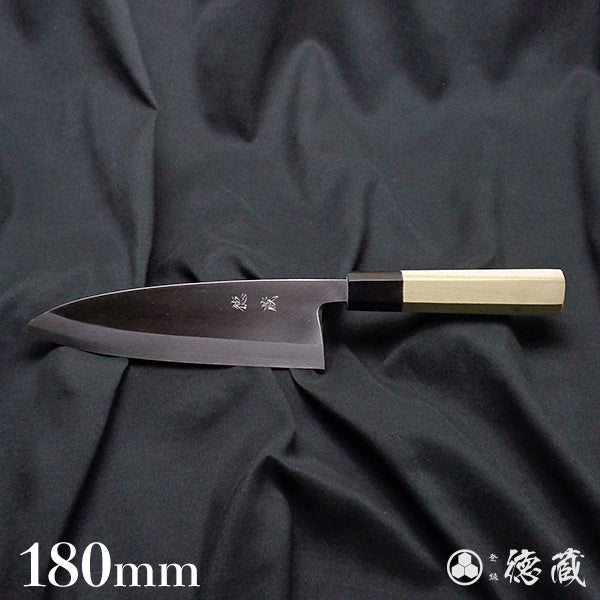 白二 左出刃包丁 朴八角柄 – 徳蔵刃物 TOKUZO KNIVES