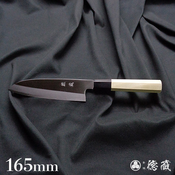 Carbon White Steel No. 2 Left Handed Santoku Knife Park Tree Octagonal Handle