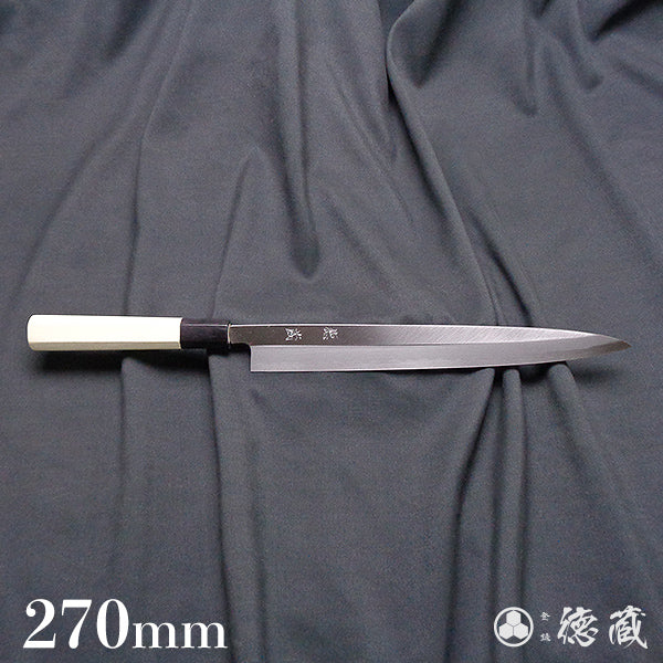 Carbon Blue Steel No. 2 Yanagiba Knife Park Tree Octagonal Handle