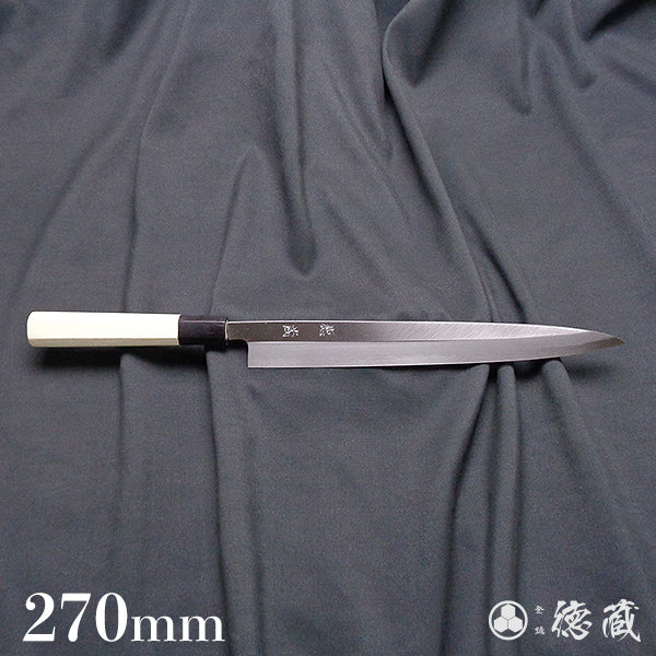 青二 柳刃刀 朴八角手柄