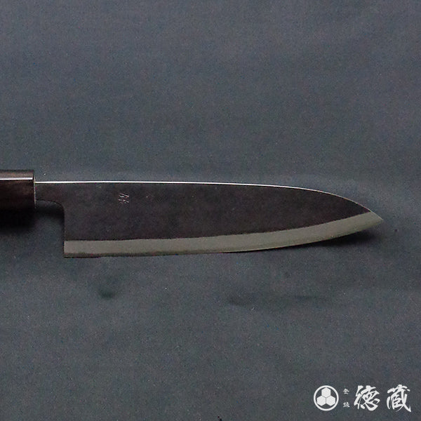 Blue-2  blackened finish  Iyo-style funayuki knife
walnut handle