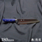 VG10 Damascus stainless steel  hammered finish santoku-knife blue handle