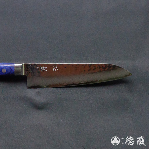 VG10 Damascus stainless steel  hammered finish santoku-knife blue handle