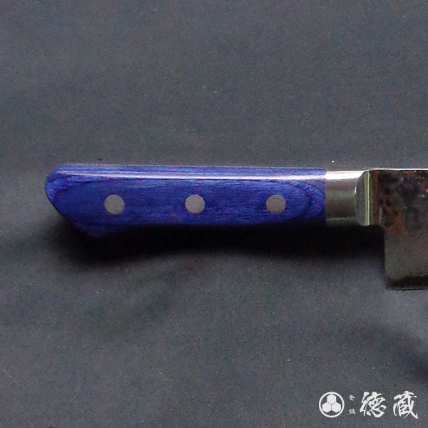 VG10 Damascus stainless steel  hammered finish santoku-knife blue handle
