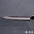 青二　ダマスカス　黒打仕上　筋引包丁　胡桃柄