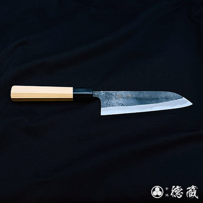 Carbon Blue Steel No. 2 Santoku Knife Park Tree Octagonal Handle
