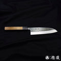 青二　ダマスカス　三徳包丁　紫檀八角柄