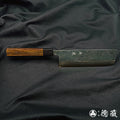 青二　ダマスカス　菜切包丁　紫檀八角柄