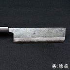 青二　ダマスカス　菜切包丁　紫檀八角柄