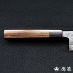 青二　ダマスカス　菜切包丁　紫檀八角柄