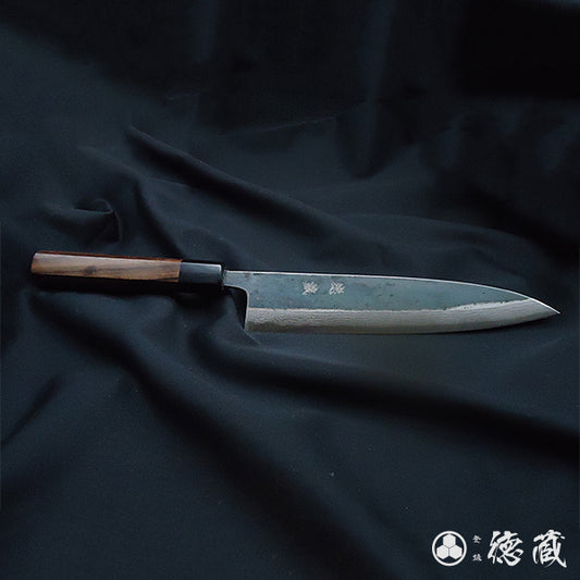 Carbon Blue Steel No. 2 Damascus Steel Gyuto Knife (Chef's Knife) Rosewood Octagonal Handle