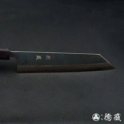 Carbon Blue Steel No. 2 Damascus Steel Kiritsuke Knife Rosewood Octagonal Handle