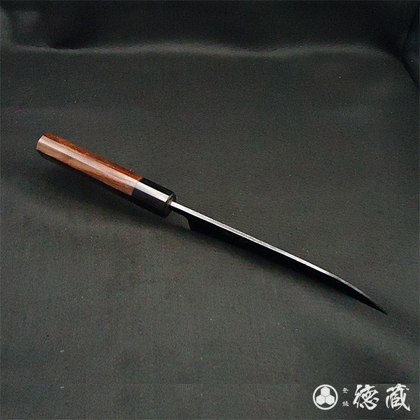 Carbon Aogami Super Santoku Knife Rosewood Octagonal Handle