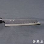 青二 大马士革 黑面锻造加工 切付厨刀 胡桃木手柄