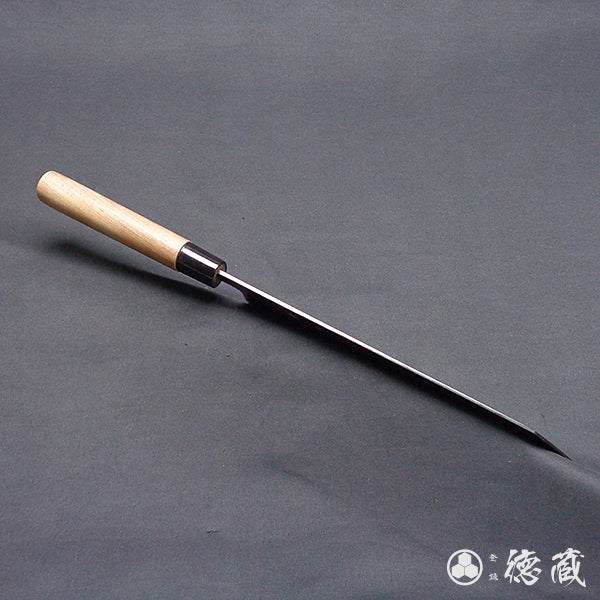青二 大马士革 黑面锻造加工 切付厨刀 胡桃木手柄