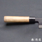 青二 大马士革 黑面锻造加工 切付厨刀 胡桃木手柄