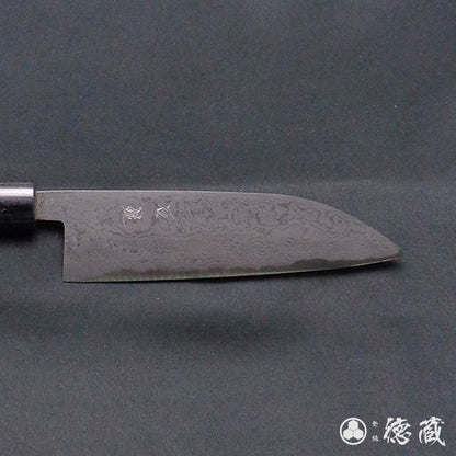 blue-2 carbon steel  Damascus Santoku-knife  sandalwood handle