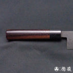 青二 大马士革 抛光加工 三德刀 紫檀木手柄