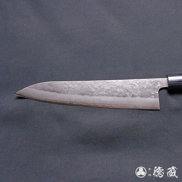 銀三　梨地仕上　牛刀包丁　紫檀