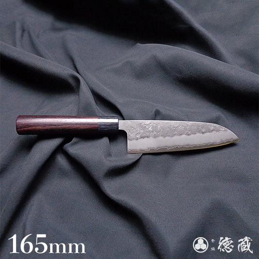 Silver-3 matt finish Santoku- knife sandalwood handle