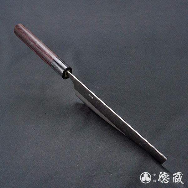 銀三　梨地仕上　菜切包丁　紫檀