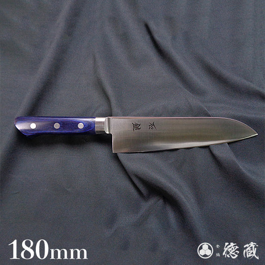 A8  Santoku-knife blue handle