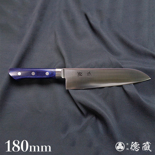 AUS8 三徳包丁 青ハンドル