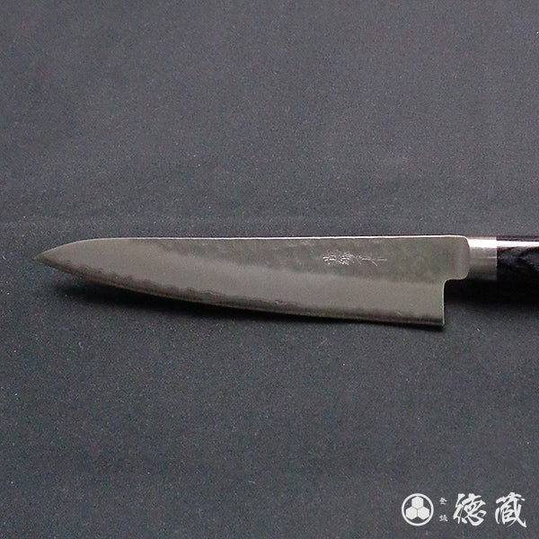 青Ｓ 槌目仕上 ペティナイフ 黒ハンドル – 徳蔵刃物 TOKUZO KNIVES