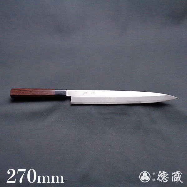 silver-3  Yanagiba-knife  sandalwood handle