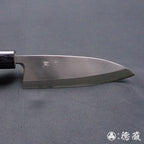 銀三　厚出刃包丁　紫檀柄
