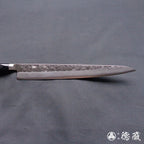 銀三　梨地仕上　筋引包丁　黒ハンドル