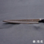 銀三　梨地仕上　筋引包丁　黒ハンドル