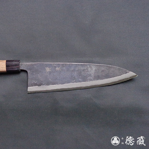 青二　黒打仕上　出刃包丁　クルミ柄