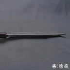青二　黒打仕上　出刃包丁　クルミ柄
