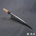 青二　黒打仕上　出刃包丁　クルミ柄